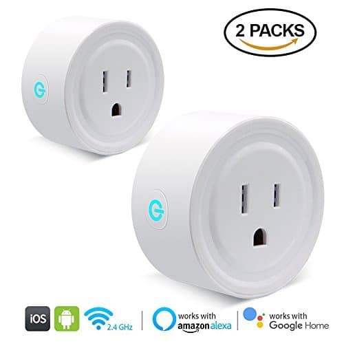 COOQI 2 Pack Wifi Smart Plug Mini Socket Outlet, Remote Control Your Appliances by Smart Phone Anywhere, Timing Function, Works with Alexa Echo/Google Home/IFTTT for Voice Control, No Hub Required