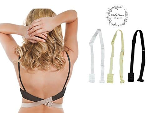Women's Adjustable Low Back Bra Convertible Backless Strap 3 Hook (multicolor 3 set)