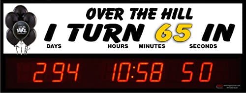 "Over the Hill" 65th Birthday Countdown Clock