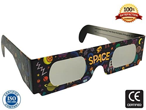 Space Solar Eclipse Glasses (10 Pack) | Direct Sun Viewing | Safe Solar Viewing | ISO &amp; CE Certified