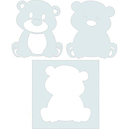 Cure Teddy Bear 3parts Pattern Professional Stencil