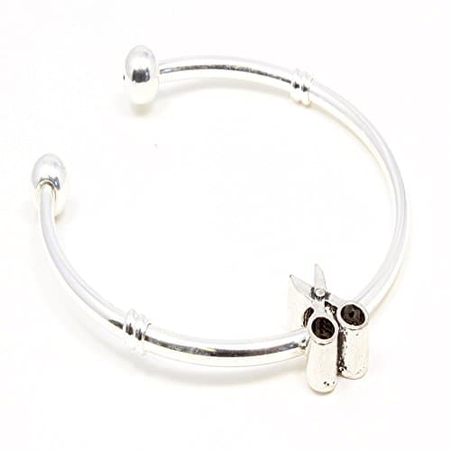 Scissors Charm on Silver Plated Cuff Bracelet