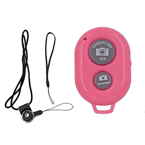 DAISEN Wireless Bluetooth phone camera shutter remote control Compatible for all iOS and Android Smartphones devices (Pink)