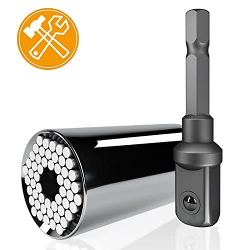 Universal Socket, WeGuard Mufti-function 7mm-19mm Professional Repair Tools, Compact and Durable Self Adjusting Ratchet For Power Drill Adapter - Sliver