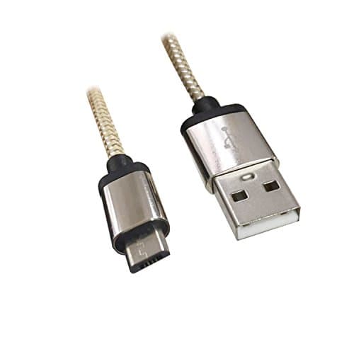 Micro USB Cable, Android Cable Quick Speed Braided short Charger Cord For Samsung Galaxy S7 S6 Edge Plus, Note 4/ 5,S4 S5 Active, Tab A S/ S2 Pro, PS3/ 4,USB Cable Power bank-Cream