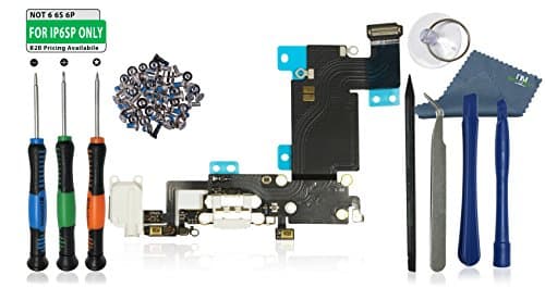 iPhone 6S Plus Replacement Internal Charging Charge Port Flex Cable "Do-It-Yourself" Repair Kit - DIYMOBILITY (White (w/Expert Kit))