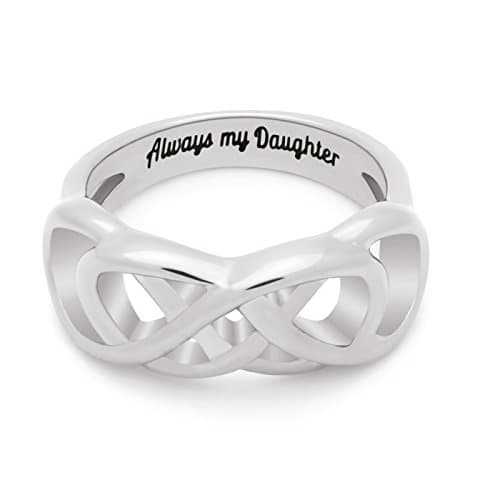 Infinity Ring for Daughter, Double Infinity Daughters Ring, Promise Ring Engraved with - Always My Daughter, Best Gift for Daughter, Ring Size 6 to 9 Simple Infinity Ring, Infinity Symbol Ring