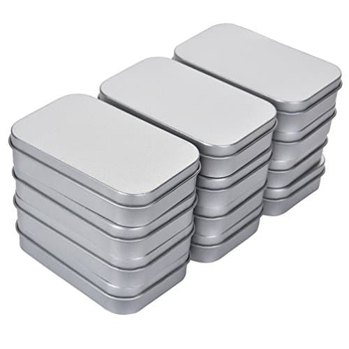 HANSHA 12 Pieces Silver Mini Rectangular Portable Empty Tins Box Containers for Home Organization &amp; Storage