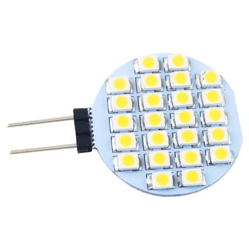 Jambo 2pcs Corn Light G4 socket, AC DC 12V, 1 Watt, 70 Lumen, 5500 Kelvin, 24 x 3528SMD LEDs