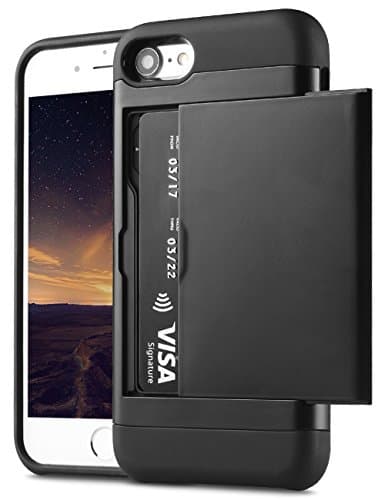 iPhone 6 Plus Case, iPhone 6S Plus Case, MOMOTECH Dual Layers iPhone 6 Plus Wallet Case with 2 Cards Soft Rubber Bumper iPhone 6S Plus Protective Case for iPhone 6 Plus 6S Plus 5.5 Inch - Black