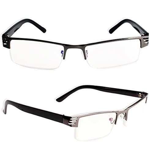 Blue Light Blocking Reading Glasses 2 Pack Half Frame Readers Computer Glasses