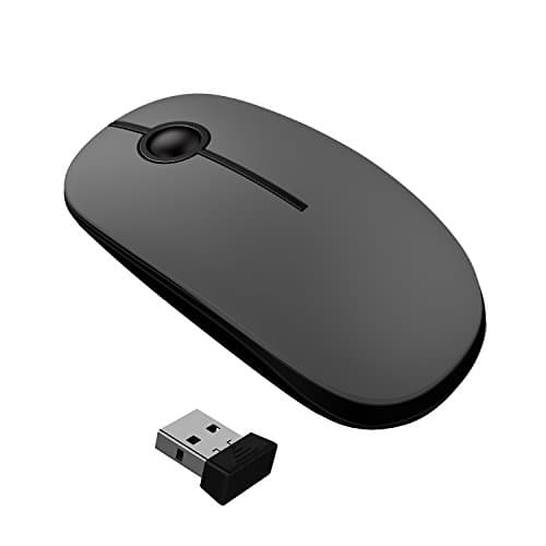 Wireless Mouse, Vive Comb 2.4G Slim Portable Computer Mice with Nano Receiver for Notebook, PC, Laptop, Computer-Black and Gray