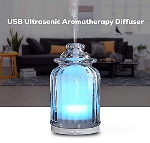 Aromatherapy Essential Oil Diffuser USB Ultrasonic Diffuser Cool Mist Humidifier For Bedroom Home Office Baby 7 Color LED Light Changing