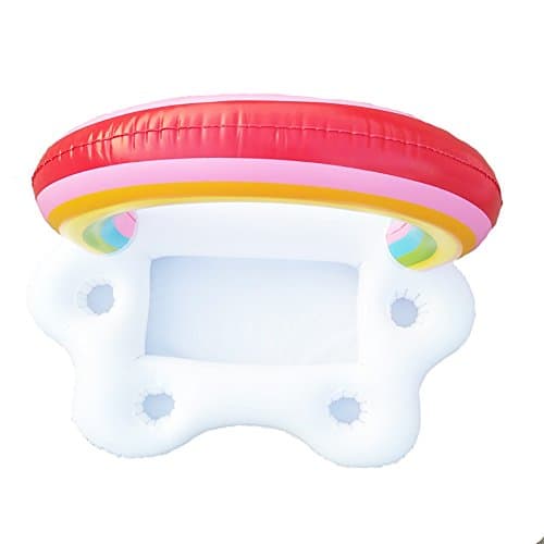 Inflatable Drink Holder for Pool Float Floating Cup Coasters,Drink Floaties for Pool Party Beach Bath Toy for Kids Adult (Rainbow Clouds)