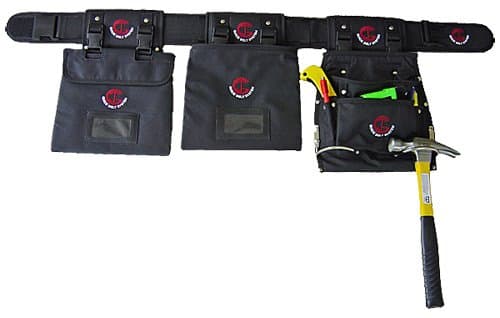Quick Belt System QBS3 LARGE 7-Piece Complete Nylon Modular Tool Belt-Bag-Pouch Combo for Utility-Cable men-women