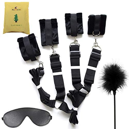 BEYOND MS Under the Bed Restraints - Straps Adjustable - Soft and Comfortable Cuffs for Legs, Ankles and Wrists - Suitable Both Men Women