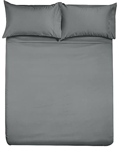 100% Cotton 600 Thread Count Queen Size Sleeper Sofa Sheet Set (62 x 74 x 6 Deep) - Solid Grey