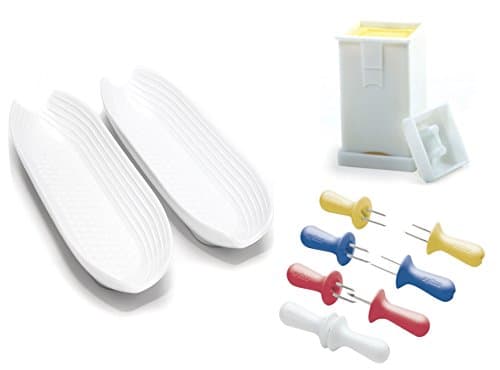 Corn Cob Holders, Corn on Cob Holder + Corn Butterer, Corn on the Cob Butter Spreader, Butter Keeper, Butter Dispenser for Corn + Corn Cob Dishes, Corn Dish, Tray or Plate