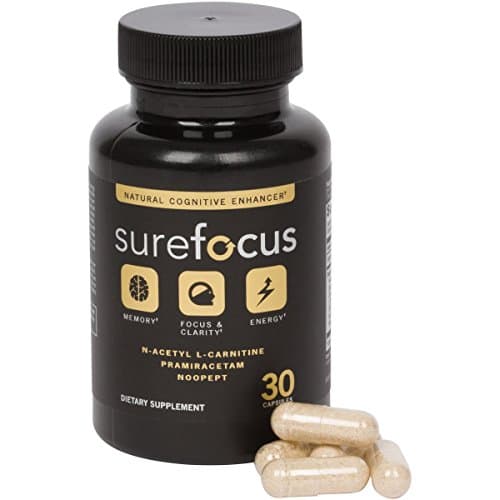 Sure Focus Premium Nootropics Natural Brain Function Supports Memory, Focus Clarity, Energy N-Acetyl L-Carnitine