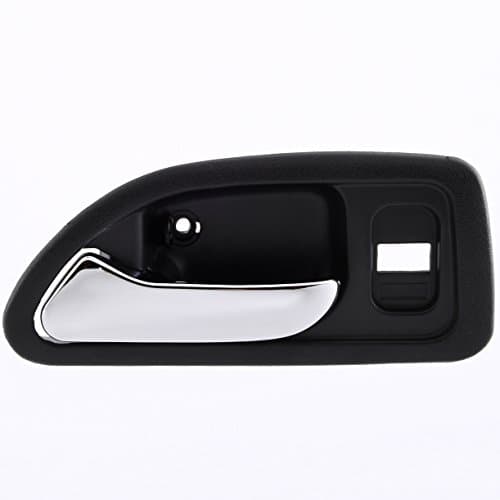 Interior Inside Front Left Driver Side Door Handle, Aftermarket fits 1994 - 1997 Honda Accord, Textured Gray / Chrome Lever, Replaces OE# 72165-SV4-A02ZC, HO1352101