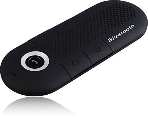 Monitone CRYSTAL - Protable Safe Drive Multiport Wireless Bluetooth 4.0 In-Car Easy to use Multilanguage Handsfree Speakerphone with Sun Visor Magnet Clip Car Kit Cool Black + Charger