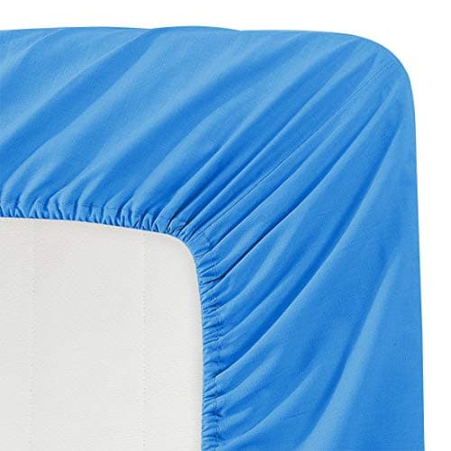 Luxe Bedding 100% Brushed Microfiber Solid Color Deep Pocket Fitted Sheet - Hotel Quality - Wrinkle, Fade, Stain and Abrasion Resistant (Cal King, Blue)