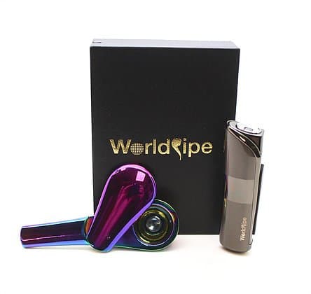 World's Pipe | Grade A Pipe | Easy Set up 3pc Construction With Accessory | Rainbow Color in Gift Case