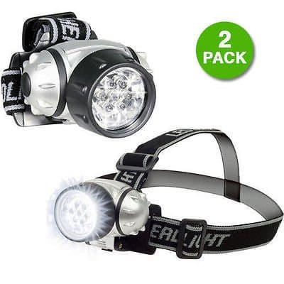 2 Set 7 LED Adjustable Head-Lamp with Pivoting Light-Head