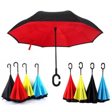 K-CASA UB-1 Creative Reverse Double Layer Umbrella Folding Inverted Windproof Car Standing Rain Protection
