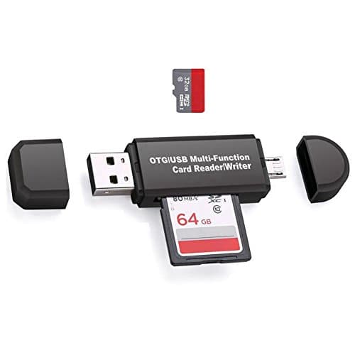 SD Card Reader Yoyika USB 2.0 Memory Card Reader/Writer for SD/SDHC/MMC/RS MMC/Micro SD/Micro SDHC/Micro SDXC, Micro USB OTG to USB 2.0 Adapter for Smartphones Tablets Laptops PC with OTG Function
