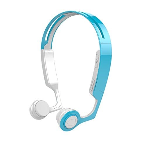 Effie Bone Conduction Headphone with Microphone Bluetooth 4.2 Wireless Stereo Sport Headphone with Noise Reduction Microphone (Blue&amp;White)