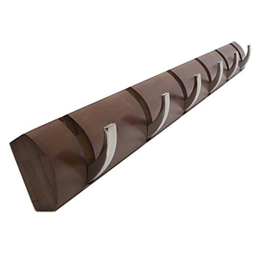 Bamboo Flip Hook Multiple Wall Mounted Rack Wall Coat Hat Rack Towel Hanger Holder (6 Hook, Brown Color)