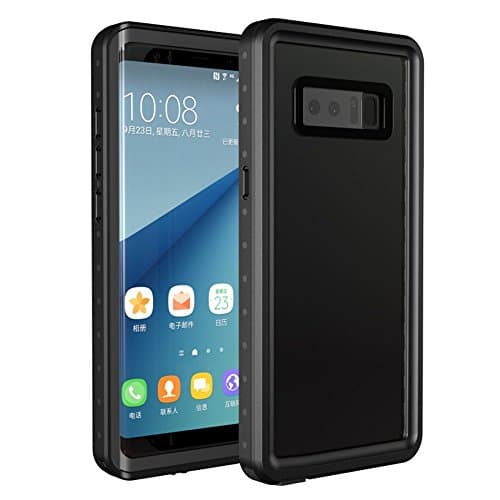 Samsung Galaxy Note 8 Waterproof Case, Wireless Charging Note 8 Waterproof Case Built-in Screen Protector Rugged Shockproof Classic Black