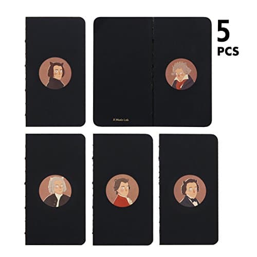 Small Journal Notebook Bullet Journal Notebook Dot Grid Pocket Notebook 3x5, Musician Business Journal Notebook, Journal Notebook for Woman Man Kids, Diary Book Jotter, 5 PCS(A-Style)