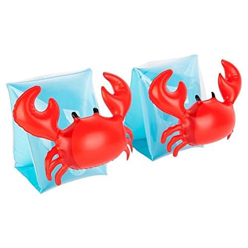 Inflatable Basic Crab Arm Band Floats Begin To Swim Floatation Sleeves, for Children Kids (Red)