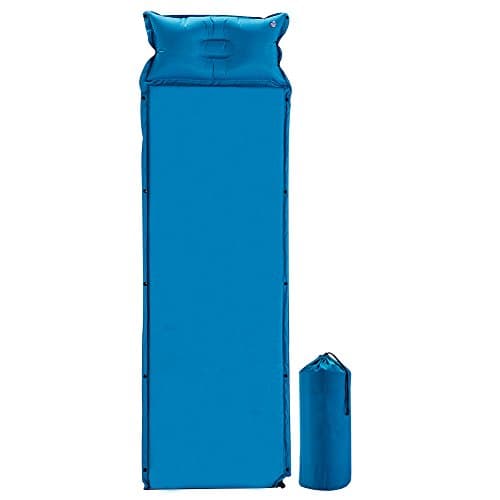 Rectangular Mat with Pillow | 75D Polyester Pongee PVC Coating Air Sleeping Pad| Lightweight Compressible and Stable Mattress for Camping Backpacking Fishing and Climbing