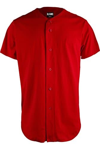 OLLIE ARNES Men's Athletic-Inspired Basic Button-Down Baseball Jersey