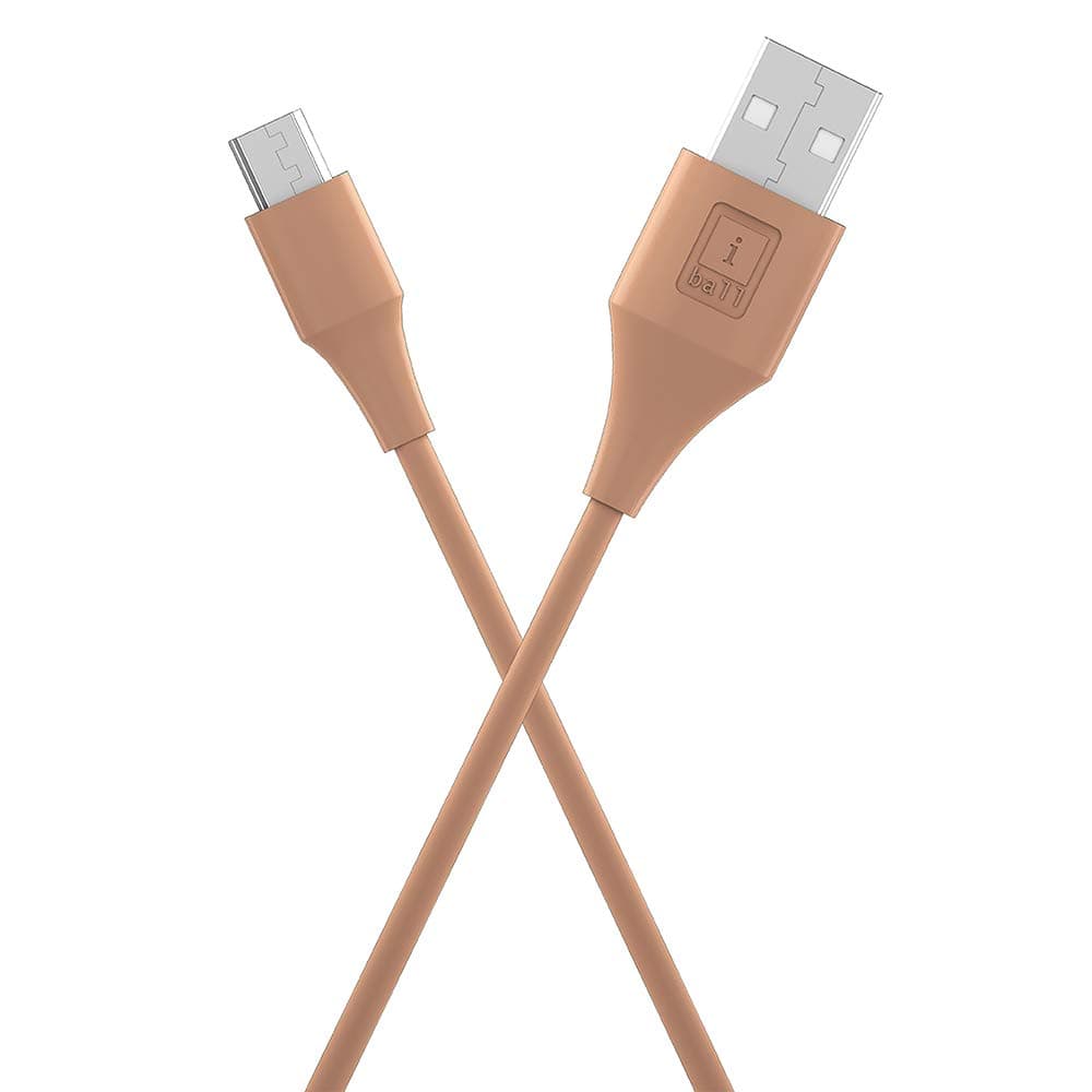 iBall IB-Micro 1.2M USB Charge & Data Sync Cable with up to 3.0A Fast Charging (Desert Sand)