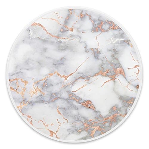 Customized Multi-function Mounts and Stands, Expanding Stand Pop Grip Socket for iPhone 8, iPhone X, Note 8, Smartphones and Tablets - Grey Rose Gold Marble White