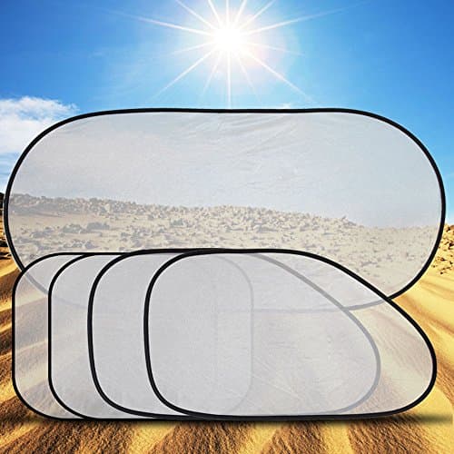 5 Pcs/Set Car Window Foldable Suction Cup Sun Visor Shade Curtain Mesh Sunshade Covers Lightweight Car Accessories