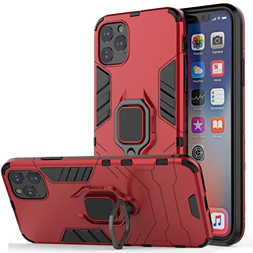 Case for iPhone 11 Pro Max Case with Ring,iPhone 11 Pro Max Case with Stand Kickstand 360 Degree Rotating [Vertical and Horizontal Stand] Drop Shock Case for iPhone 11 Pro Max case with Magnet（Red）