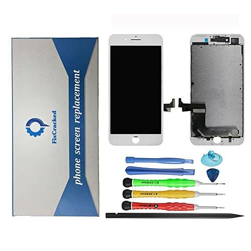 FixCracked Screen Replacement for iPhone 7 Plus White LCD Premium Complete Repair Kit with Tools (5.5inch) New Touch Panel Display Digitizer Assembly For Model A1661, A1784, A1785