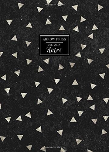 Notes: Oversize Circle the Date Notebook with Ruled Pages for Work or School Black Grunge with Silver Triangle Studs Paperback – November 6, 2018