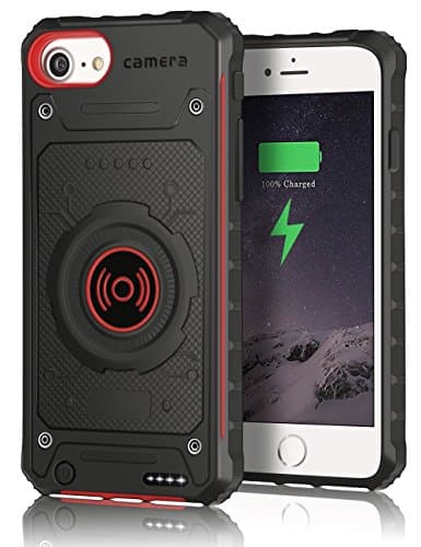 iPhone 6s Battery Case, iPhone 7 Battery Case, Apoptech Shockproof Protective Bumper iPhone 6 Charger Case Portable Battery Backup 2850mAh External Power Bank Slim Charge Case for iPhone 6 6s 7 Red