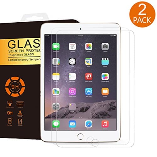 UTHMNE 2-Pack iPad Mini Screen Protector, 0.33MM Slim And 9H Hardness Bubble Free, Anti-Fingerprint, Oil Stain&amp;Scratch Coating for Apple iPad Mini 1/2/3 All Models
