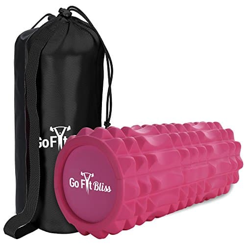 Foam Roller- High Density Yoga Foam Roller with Trigger Points for Deep Muscle Massage and Pain Relief - Exercise Tool for Roll &amp; Stretch - For Men and Women with a Carry Bag by GoFitBliss