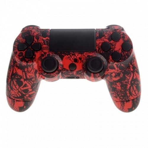 Mod Freakz Shell/Button Kit Hydro Dipped Collection - Grave Red Skulls (NOT A CONTROLLER, For PS4 Gen 1 Controllers ONLY)