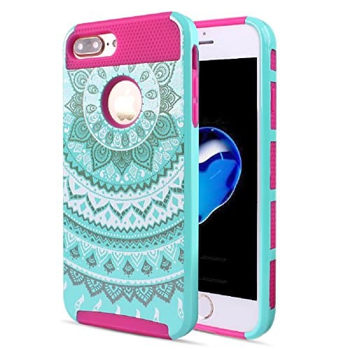 iPhone 7 Plus Case Bumper Protective, iPhone 7 Plus Protector Case Red, Tough Armor Hybrid Rugged Shockproof Dual Layer Heavy Duty iPhone 7 Plus Slim case Cover for Apple iPhone 7 Plus 5.5 inch-Teal