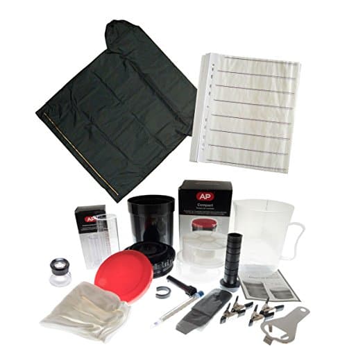 Pixel Peeper MAXI Film Developing Kit with Twin Processing Tank, Changing Bag, Thermometer, Jugs, Clips, Cassette Opener, Leader Picker, Gloves etc