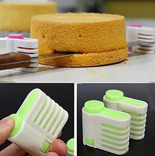 2pcs/set 5 Layers Adjustable DIY Cake Slicer Bread Leveller Cutter Fixator Guide Cake Cutter Leveler Slicer Cutting Fixator